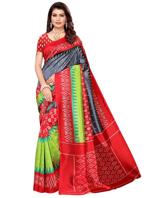 ikat mysore silk saree - 16540013 - Very Small Image - 1
