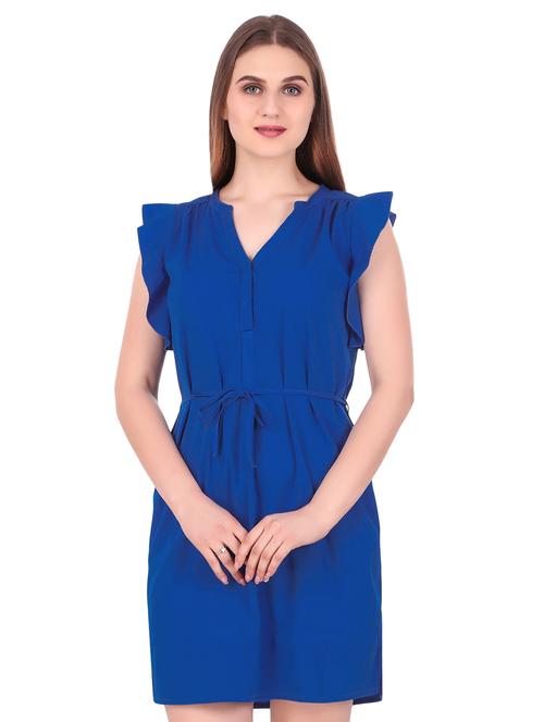 tie up ruffle detail dress - 16540619 - Very Small Image - 1