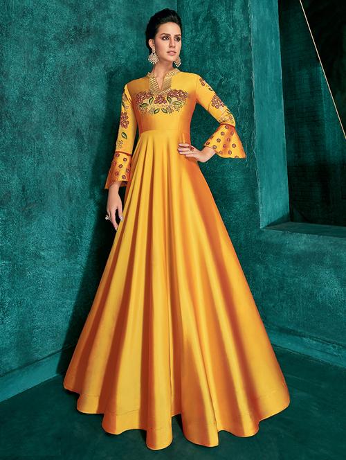 embroidered semi-stitched suit - 16542414 - Very Small Image - 1