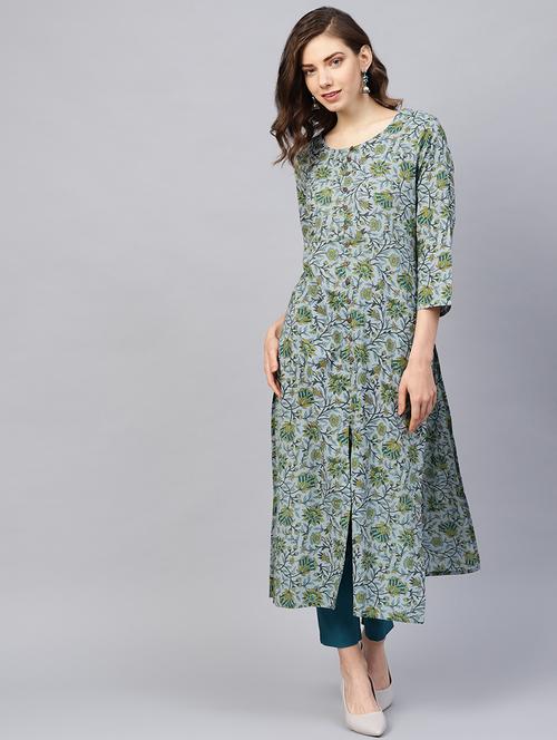  print straight kurta - 16544969 - Very Small Image - 1
