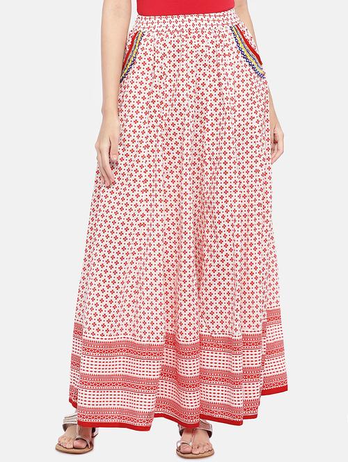printed a-line skirt - 16545044 - Very Small Image - 1