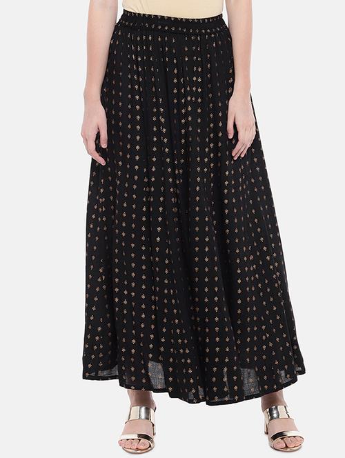 printed a-line skirt - 16545052 - Very Small Image - 1
