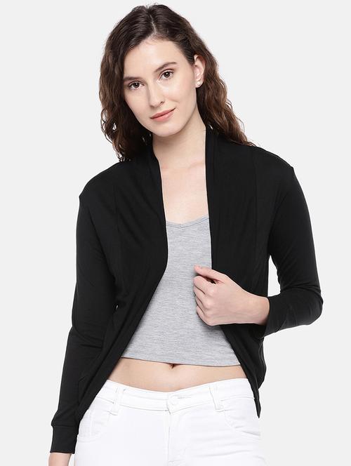 long sleeved solid shrug - 16545158 - Very Small Image - 1