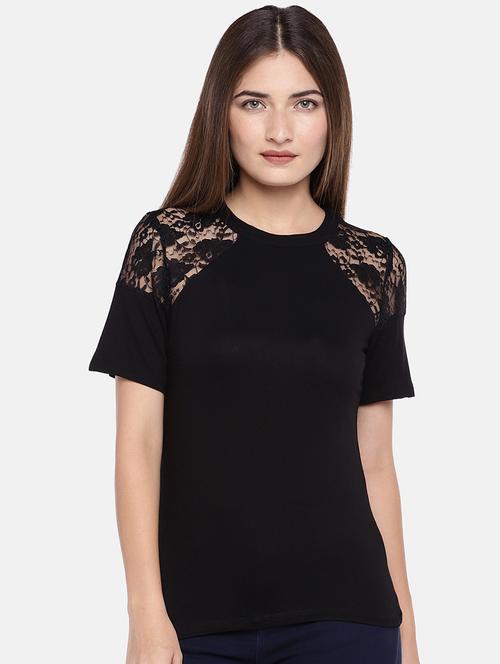 cutout back floral lace detail top - 16545337 - Very Small Image - 1