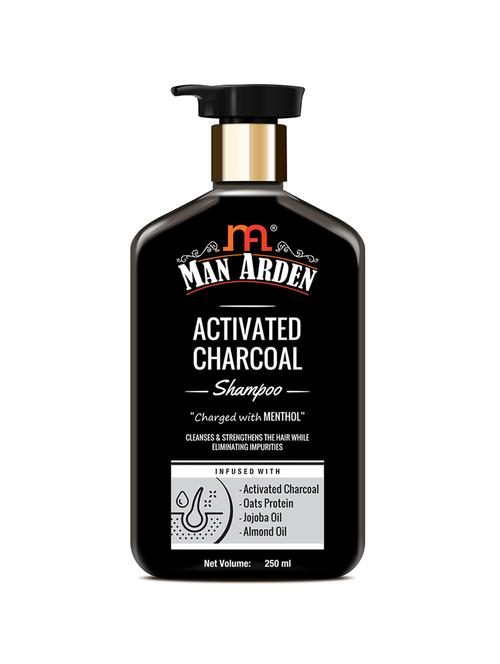man arden activated charcoal shampoo with argan oil (no sulphate, paraben or silicon), 250ml - 16547062 - Very Small Image - 1