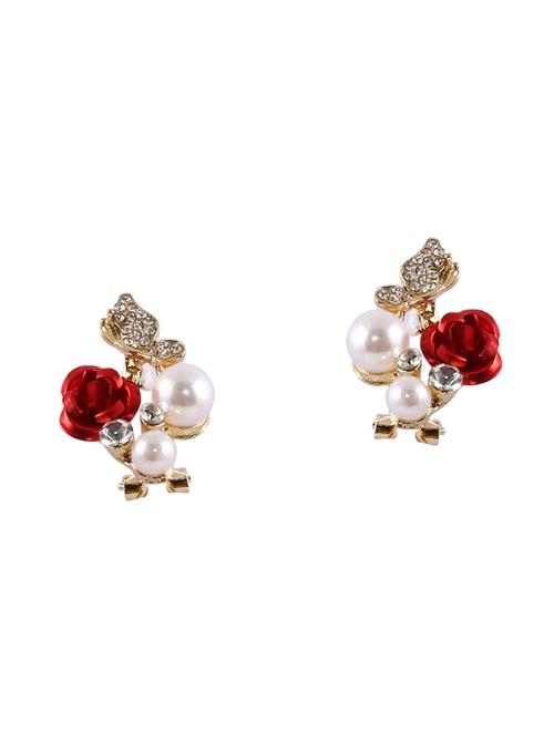 red gold plated studs earring - 16548110 - Very Small Image - 1