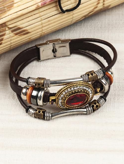 brown zinc links bracelet - 16548213 - Very Small Image - 1