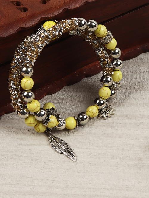yellow zinc beaded bracelet - 16548221 - Very Small Image - 1