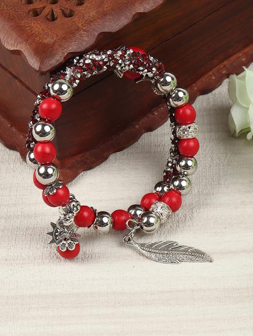red zinc beaded bracelet - 16548222 - Very Small Image - 1