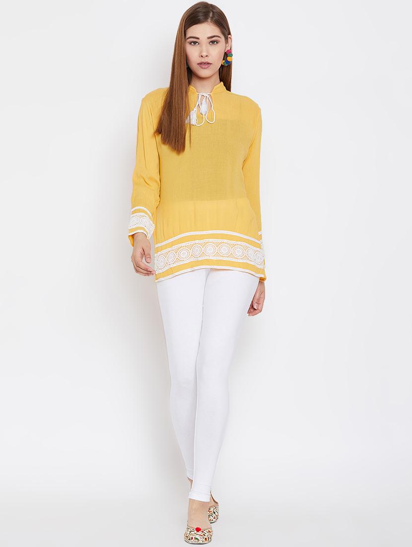 white solid ankle length legging - 16548446 - Zoom Image - 3