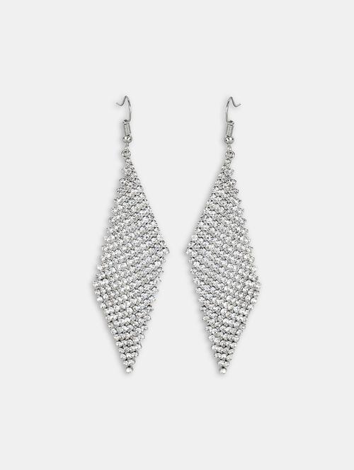 silver crystal drop earrings - 16548991 - Very Small Image - 1