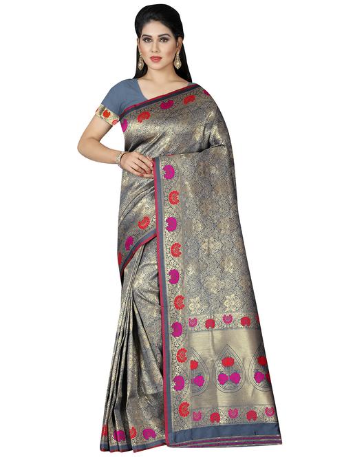 floral woven saree - 16549794 - Very Small Image - 1