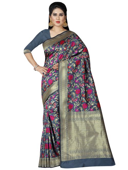 floral woven saree - 16549796 - Very Small Image - 1