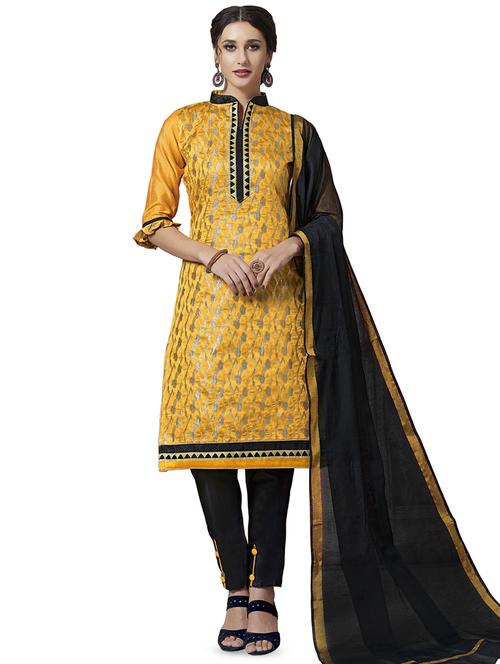 ethnic motif unstitched suit - 16551832 - Very Small Image - 1