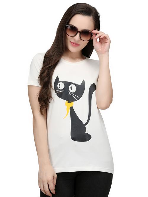 quirky print round neck tee  - 16552557 - Very Small Image - 1