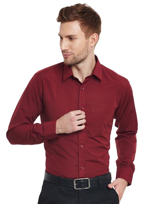 red solid formal shirt - 16552710 - Very Small Image - 1