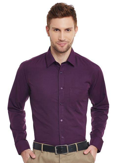 purple solid formal shirt - 16552718 - Very Small Image - 1