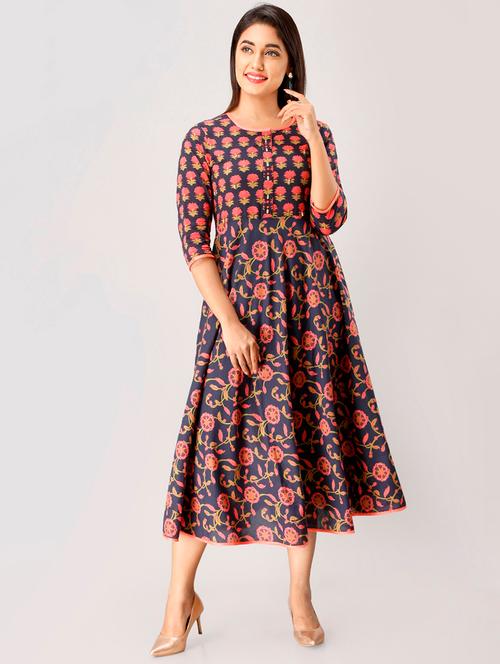floral printed anarkali kurta - 16552913 - Very Small Image - 1