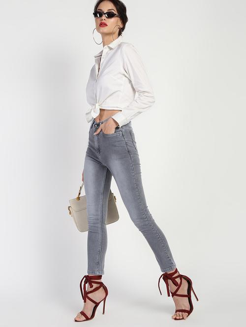 high rise stone washed jeans  - 16554935 - Very Small Image - 1