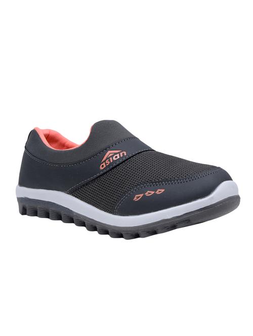 asian grey mesh slip on sports shoes - 16554969 - Very Small Image - 1