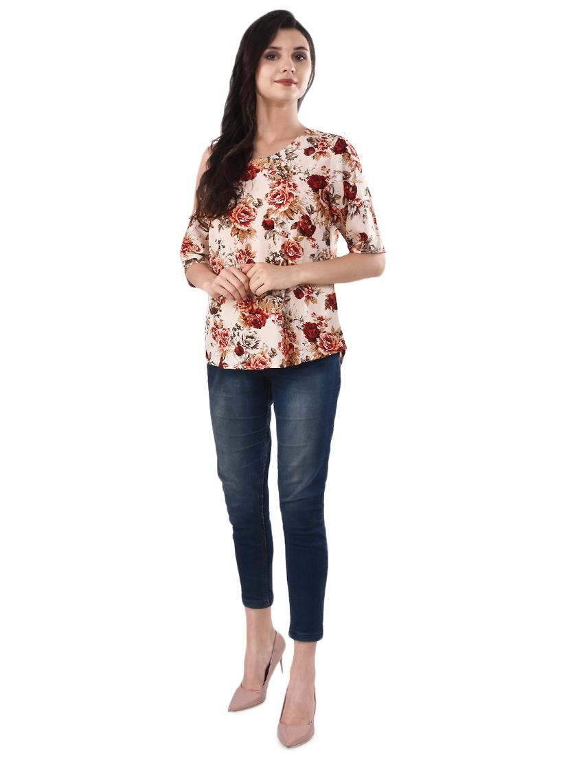 women's straight single shoulder top - 16555484 - Standard Image - 3