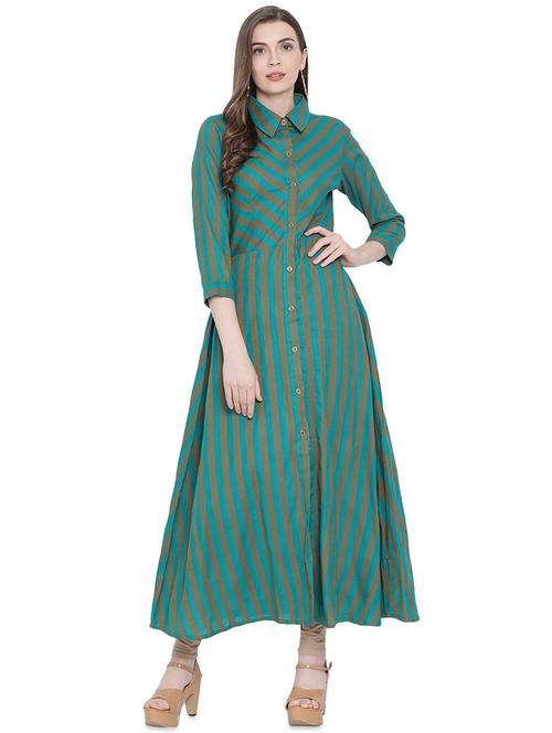 striped a-line kurta - 16555774 - Very Small Image - 1