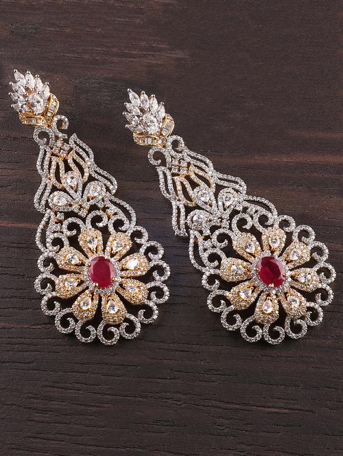 red brass drop earring - 16555935 - Very Small Image - 1