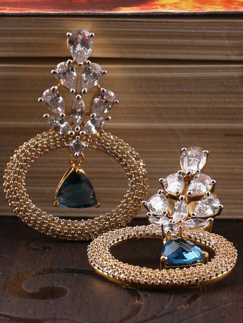 blue brass drop earring - 16556047 - Very Small Image - 1