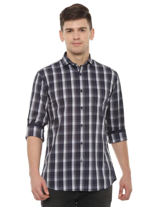 grey checkered casual shirt - 16557461 - Very Small Image - 1