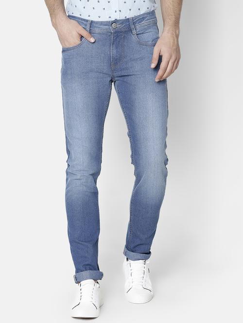 blue light washed denim jeans - 16559113 - Very Small Image - 1