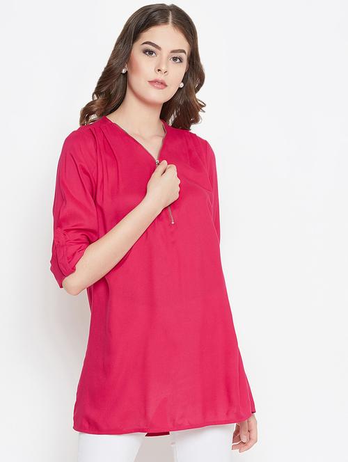 roll up sleeved solid tunic  - 16559410 - Very Small Image - 1