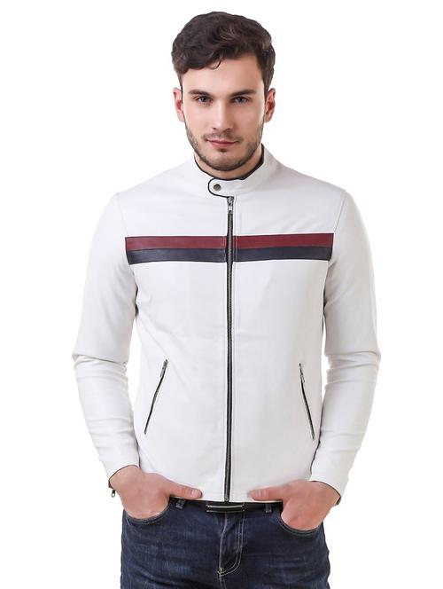 white striped biker jacket - 16561919 - Very Small Image - 1