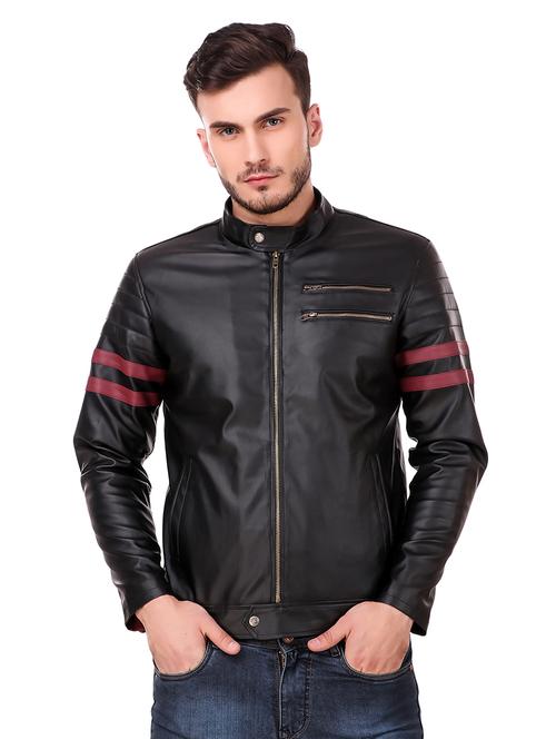 black striped biker jacket - 16561924 - Very Small Image - 1