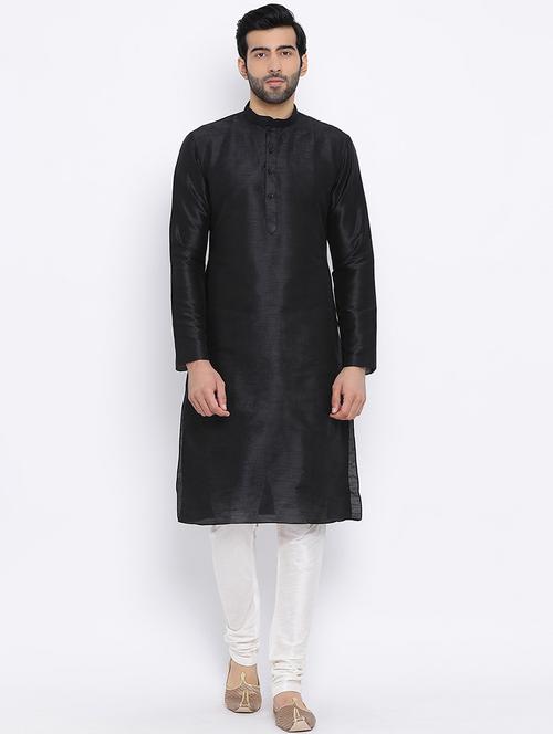 men solid kurta churidar ethnic wear set - 16562131 - Very Small Image - 1