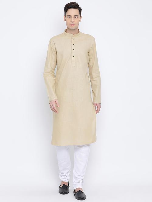 men solid kurta churidar ethnic wear set - 16562184 - Very Small Image - 1