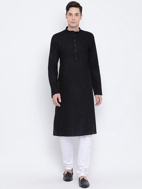 men solid kurta churidar ethnic wear set - 16562187 - Very Small Image - 1