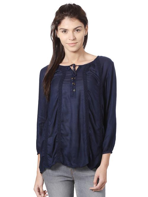 tie up neck lace detail top  - 16564917 - Very Small Image - 1