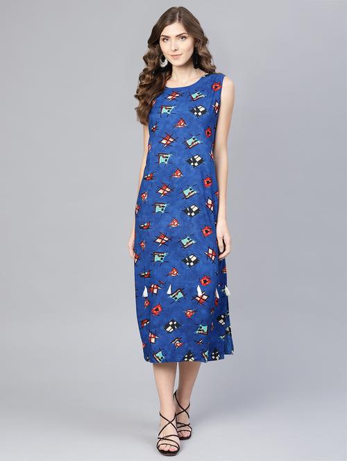 round neck quirky a-line dress - 16565714 - Very Small Image - 1
