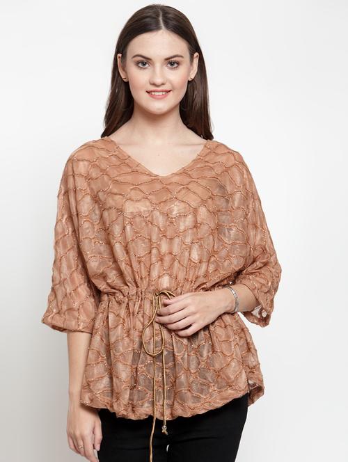 drawstring kimono sleeved top - 16566369 - Very Small Image - 1