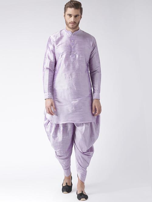 purple solid dhoti kurta set - 16567394 - Very Small Image - 1