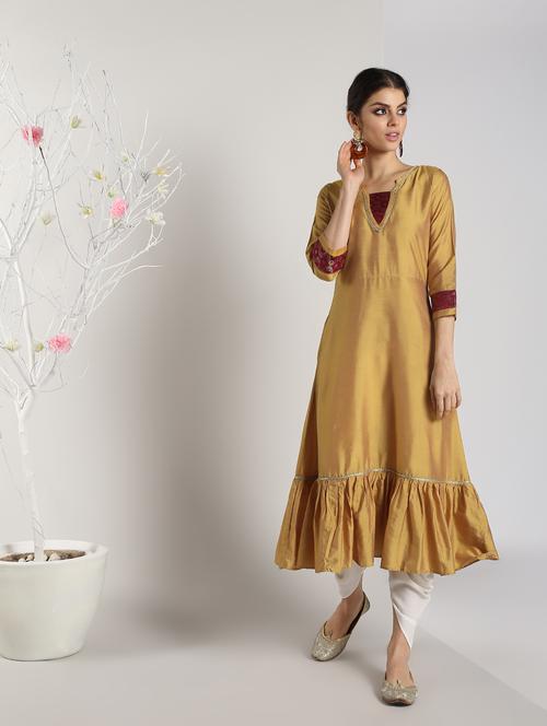 solid silk blend a-line dress - 16568759 - Very Small Image - 1