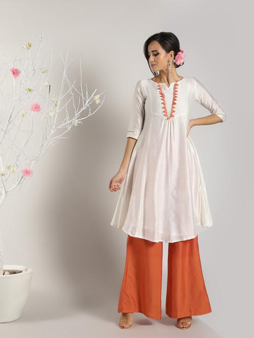 solid kalidaar silk anarkali kurta - 16568766 - Very Small Image - 1