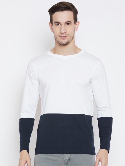white color block t-shirt - 16568856 - Very Small Image - 1