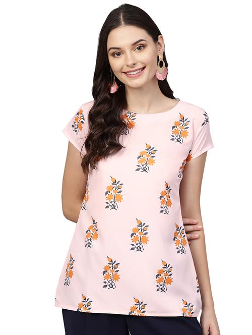 round neck floral top - 16569219 - Very Small Image - 1