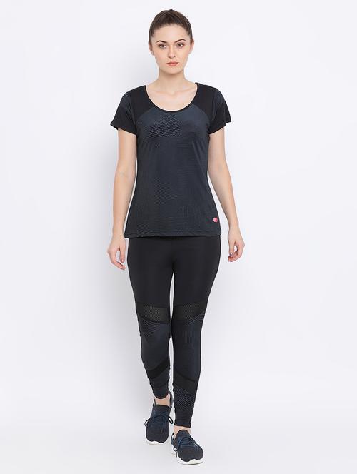 round neck tee with track pant active wear set - 16569892 - Very Small Image - 1