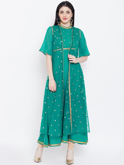 embellished layered kurta - 16573861 - Very Small Image - 1