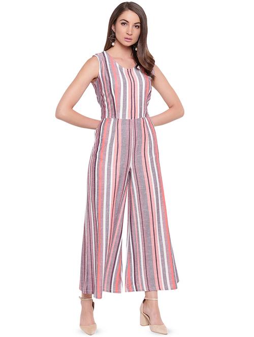 tie back striped jumpsuit  - 16573897 - Very Small Image - 1