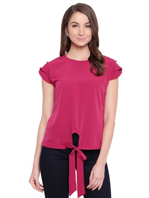women's straight round neck top - 16573982 - Very Small Image - 1