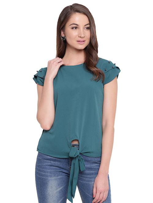 pearl embellished tie front top  - 16573986 - Very Small Image - 1