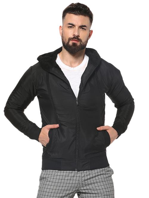 black solid casual jacket - 16574580 - Very Small Image - 1